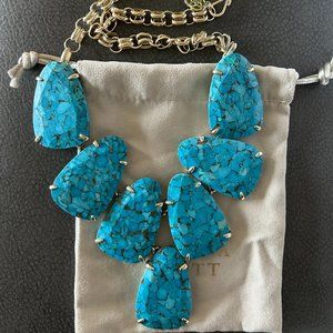 Kendra Scott Harlow Statement Necklace in Bronze Veined Turquoise